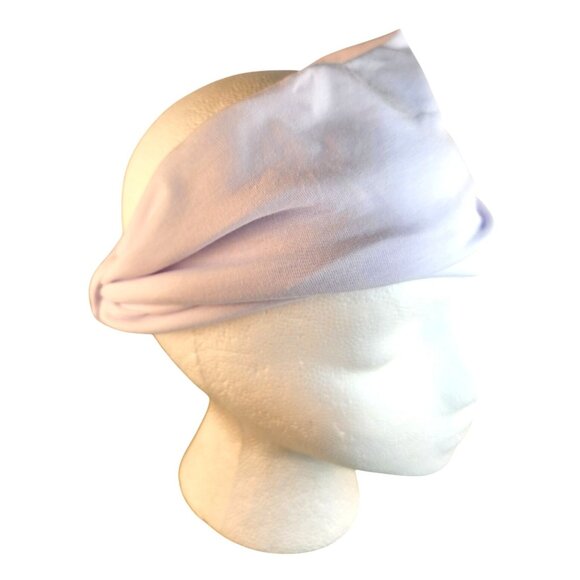 White Knit Headwrap Hairband Soft Stretchy Headband Fabric Unisex Sweatband - Picture 1 of 6